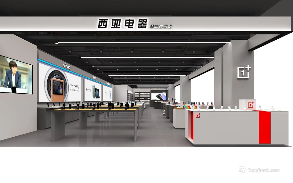 Modern Digital Store Interior With Electronic Products And Organized Displays 3d model 