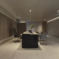 Modern Office Interior Design With Large Windows Wooden Desk And Leather Chair