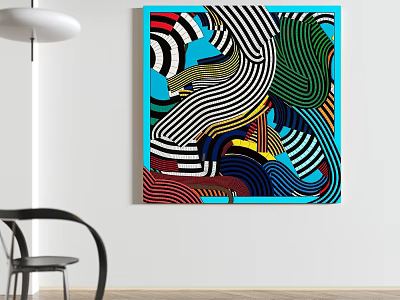 Modern abstract decorative painting 3d model