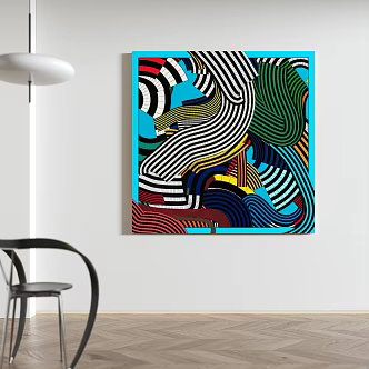 Modern abstract decorative painting 3d model