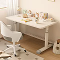 Adjustable Height Kids Study Desk With Lamp Books Toys And Chair