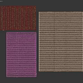 Light Gray Square Rug With Striped Textured Design And Soft Plush Material