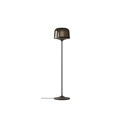 Modern Sleek Floor Lamp With Dome Shaped Shade And Slender Black Stable Base Design 3d model