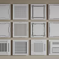 Air Conditioner Fans With Different Grille Patterns And Panel Designs For Home Installation 3d model