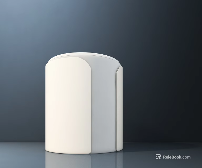 Modern White Sofa Stool With Sleek Design And Smooth Surface For Living Room 3d model 