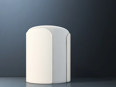 Modern White Sofa Stool With Sleek Design And Smooth Surface For Living Room 3d model