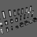 Various Outdoor Lights With Modern Designs Columnar Square And Round Shapes Illuminated