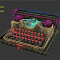 Old-Fashioned Vintage Rusty Mechanical Typewriter With Classic Design And Metal Keys