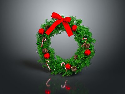 wreath rattan wreath leaves wreath twig wreath rattan green vine plant 3d model