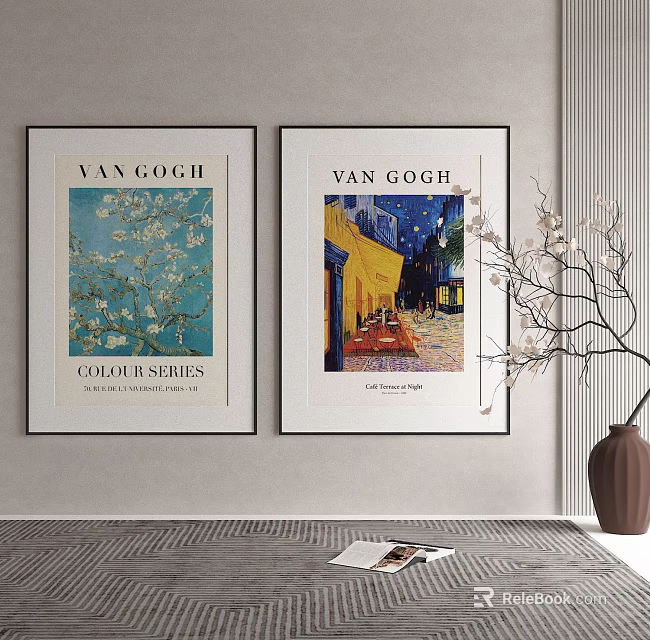 Van Gogh Framed Paintings Wall Decor For Modern Interior Design 3d model