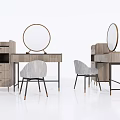 Light Luxury Dressing Table Dressing Table Makeup Table and Chair 3d model