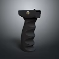 Black Tactical Weapon Grip With Spiral Textured Surface And Modern Design For Enhanced Handling