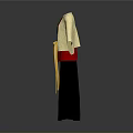 Traditional Clothing Red Top Gold Wide Sleeve Overcoat Yellow Belt Black Skirt
