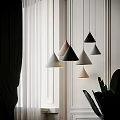 Modern Conical Multi Colored Pendant Lights Hanging with Warm Light Glow Design