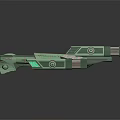 Futuristic Sci-Fi Spaceship With Sleek Aerodynamic Design And Glowing Green Accents