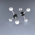 Scientific Molecular Model With Black And White Spheres And Atomic Connections