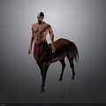 Mythical Centaur Creature With Muscular Male Torso And Brown Horse Body
