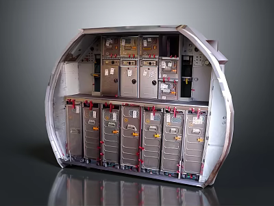 Industrial Control Panel Assembly With Metal Enclosure And Multiple Control Units 3d model