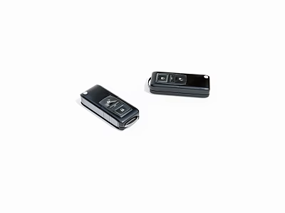 Black Wireless Remote Control Devices With Compact Design And Function Buttons 3d model