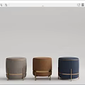 Modern sofa stool low stool pier combination 3d model
