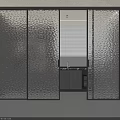 Modern Kitchen Sliding Doors With Textured Glass And Black Frame