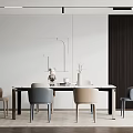 Modern Dining Table and Chair Combination Dining Table and Chair 3d model