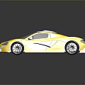 Yellow Sports Car With Sleek Aerodynamic Body And Reflective Shiny Exterior