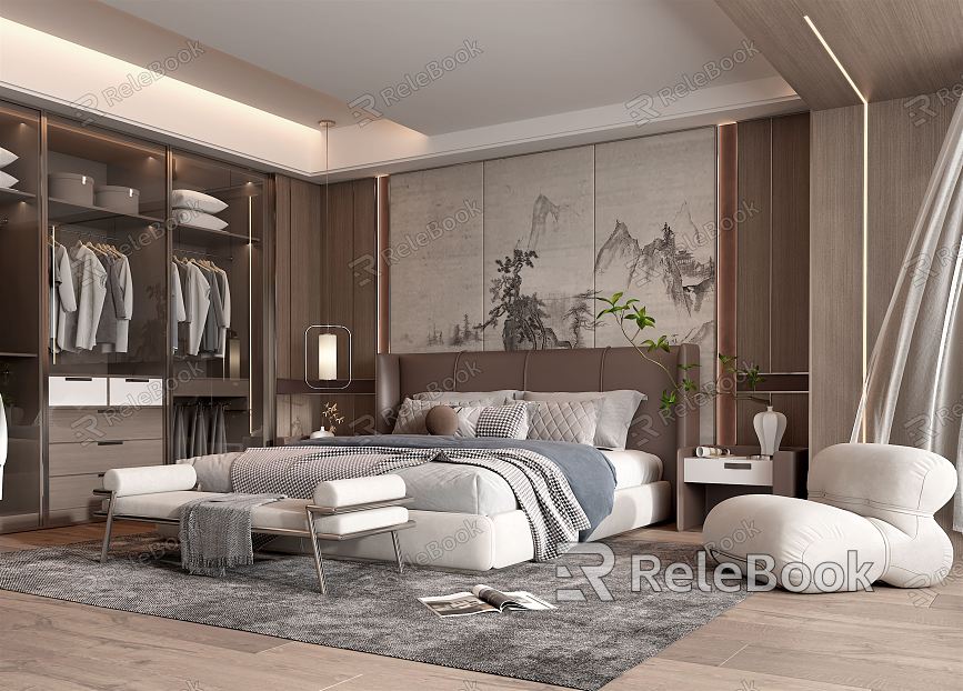 New Chinese bedroom model