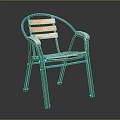 Stylish Modern Armchair Design With Metal Frame And Wooden Seat Backrest