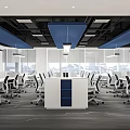 Modern Public Office Space With Open Layout Ergonomic Chairs And Large Windows 3d model