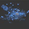 Cosmic Spacecraft Debris Scattered With Broken Mechanical Parts And Fragments