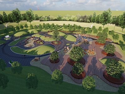 Modern Park Ecological Landscape Park model