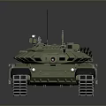 Military Tank With Turret Gun Barrel Tracks And Camouflage Armor Design