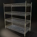 Display Shelf Rack with Metal Grid Design Multi Tier for Retail Storage and Product