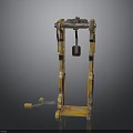 Industrial Yellow Lifting Equipment Featuring Metal Fork Structure And Handle