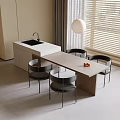 Modern Dining Table and Chair Combination Dining Table and Chair Chandelier 3d model