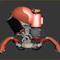 Red Mechanical Spider Robot With Multi Legged Structure And Modern Design 3d model