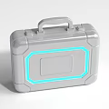Gray Equipment Case With Handle And Blue Glowing Lines Portable Durable Design Rectangular Panel