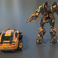 Smart Machine Yellow Robot Car Transforming Dual Form Modern Design