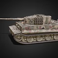 Detailed Military Tank With Camouflage Paint Number 22 Tracks And Cross Symbol