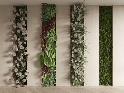 modern plant wall green plant wall 3d model