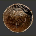 Adorable Small Animal Resting In Woven Brown Basket On Black Background