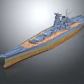 Battleship Warship With Gray Hull Brown Bottom Main Turrets And Superstructure
