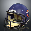 Riddell Purple Football Helmet With Team Logo And Protective Sports Apparel