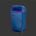 Blue Trash Bin With Lid And Modern Design For Waste Management