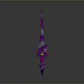 Purple Black Decorative Spear Weapon with Spiked Design and Sharp Tip