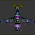 Colorful Space Spaceship Model With Vibrant Design And Decorative Details