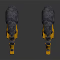 Detailed Sci Fi Yellow and Gray Dual Heavy Energy Weapons Mechanical Design