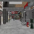 Traditional Chinese Commercial Street Featuring Hongqiao Town Market Shop Signs And Architecture
