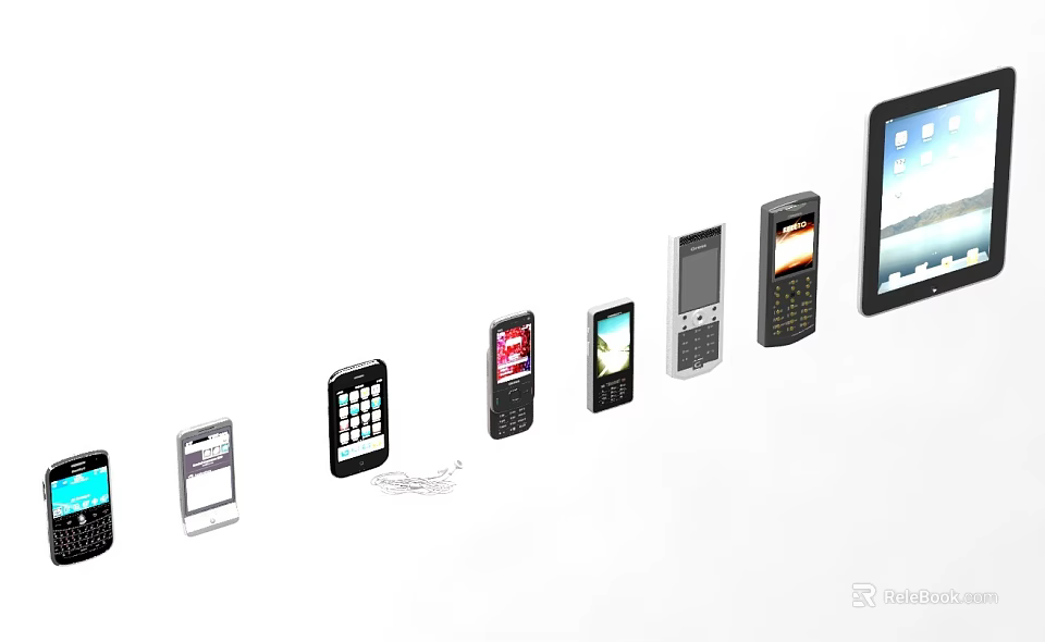 Mobile Phones and Digital Devices Display Featuring Modern Technology and Design 3d model